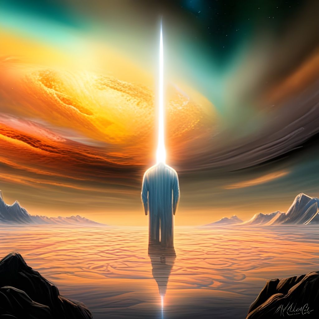Cosmic Encounter: A Mixed Media Astral Illustration