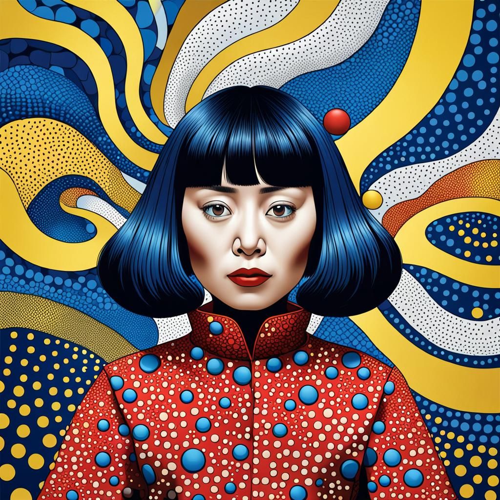 "portrait of Yayoi Kusama by Roy Lichtenstein"