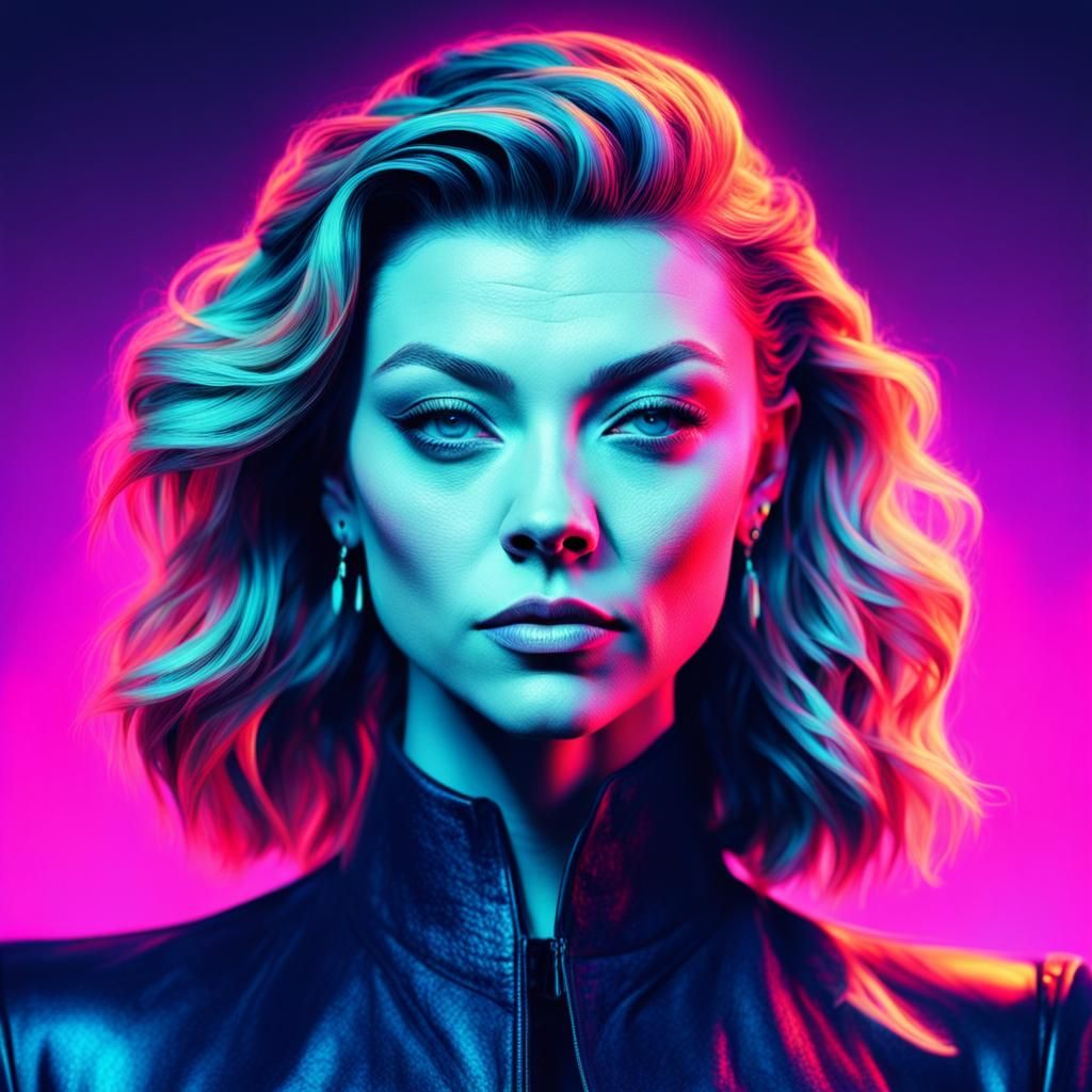 Natalie Dormer in Synthwave Neon Portrait