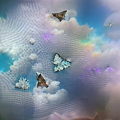 Crystals Emerge from Clouds with Butterflies