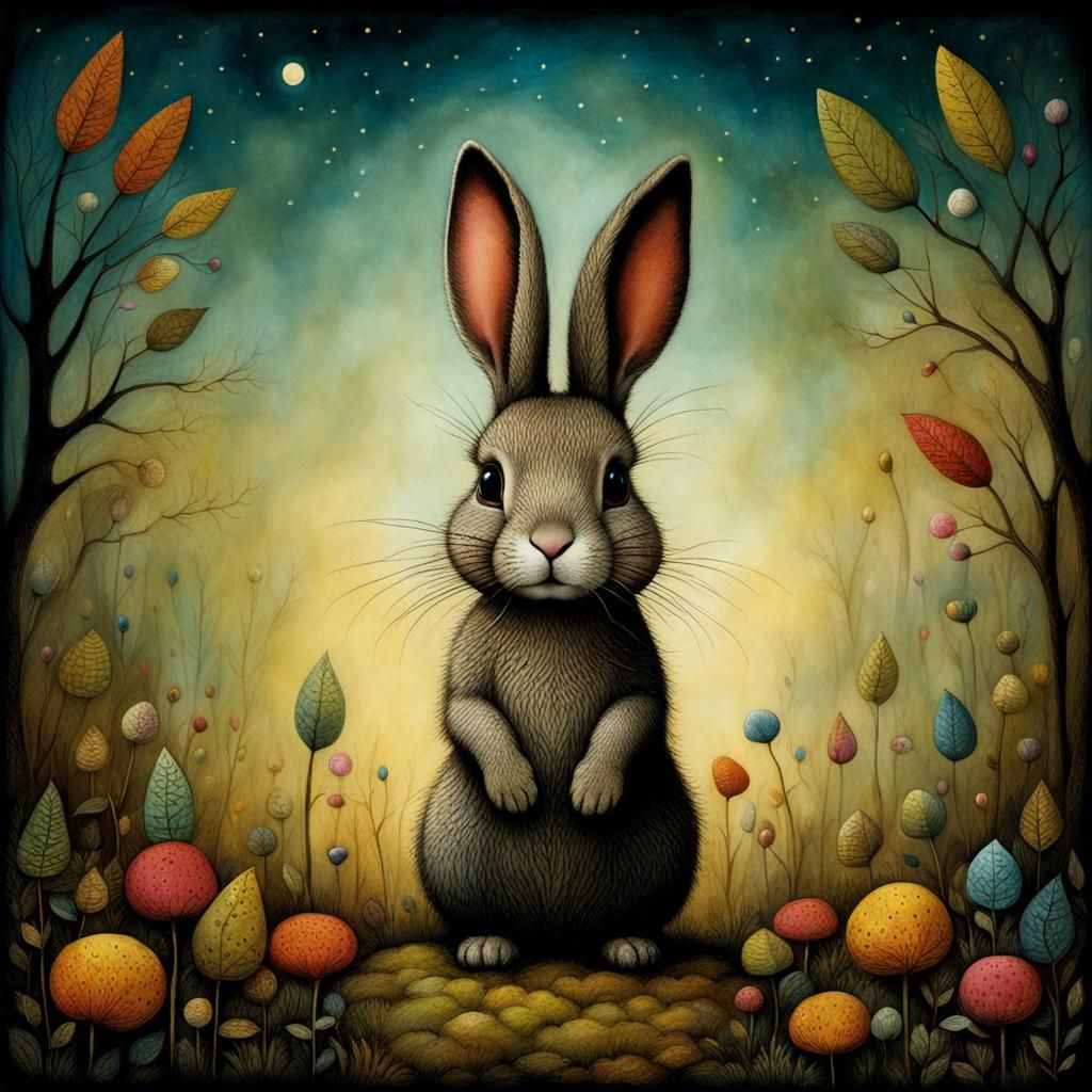 Whimsical Rabbit Illustration