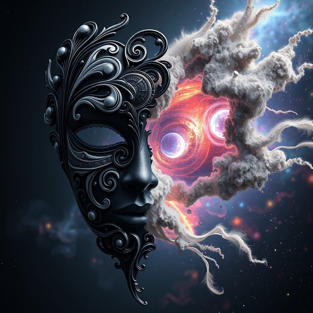 Cosmic Face Mask Melts into Nebulae