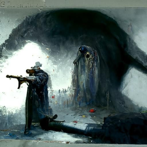 Gun in Horror Style of Gustave Doré