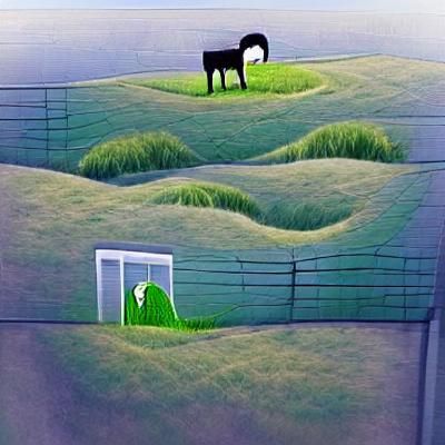 Vibrant Green Field Contrasted with Barren Land