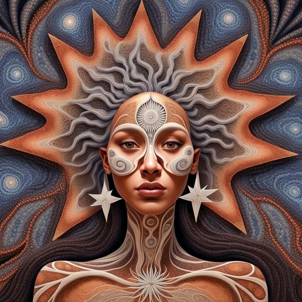 Mother of Creation in Cosmic Aboriginal Art Style