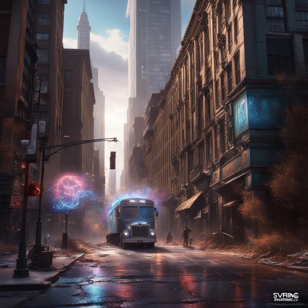 Sparkling Hole in Chicago Street, Digital Art