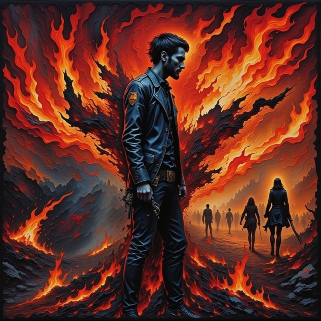 Burning Candle: Impasto Style Art with Philosophical Theme