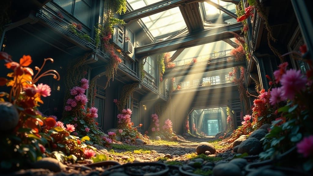 Overgrown Alien Factory in Unreal Engine 5