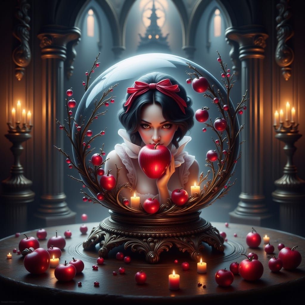 Dark Fairy Tale Snow White Takes a Poisonous Bite