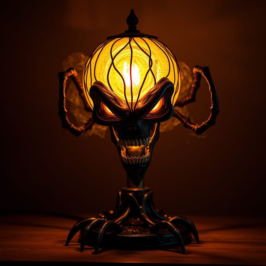 Halloween Monster Table Lamp in Dark Fantasy Style