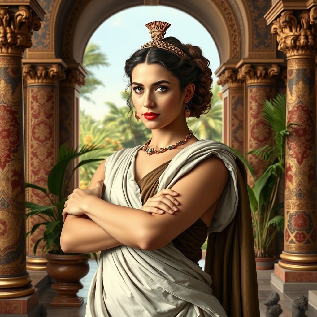 Roman Woman Portrait in Baroque Style
