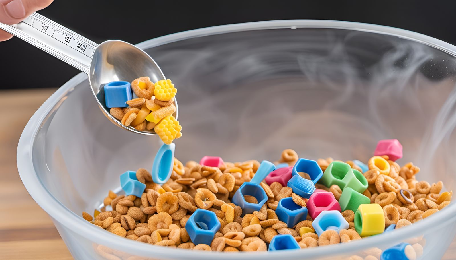 Surreal Cereal Bowl with Nuts and Bolts