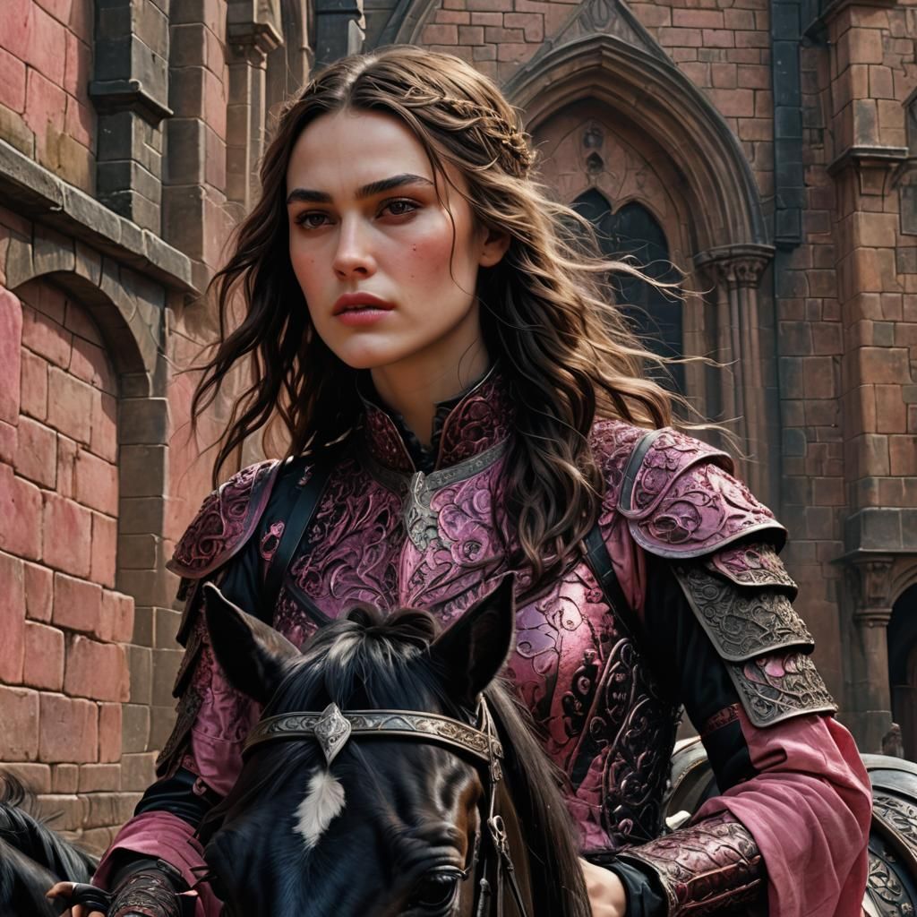 Medieval Woman on Horse: Hyper-Realistic Fantasy Art