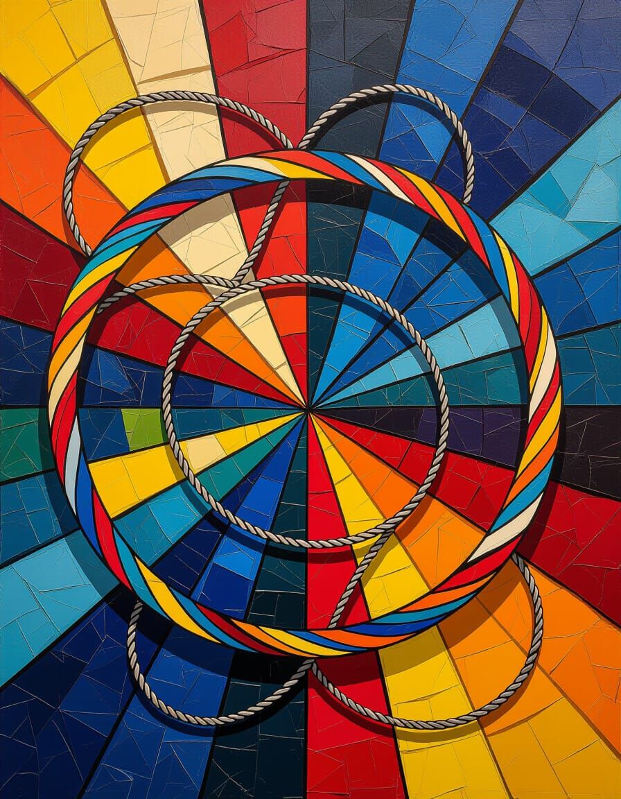 Abstract Wires Art in Complementary Colors