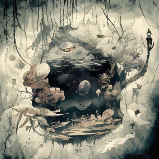 Porcelain Demon Plushie in Gustave Doré Horror Style