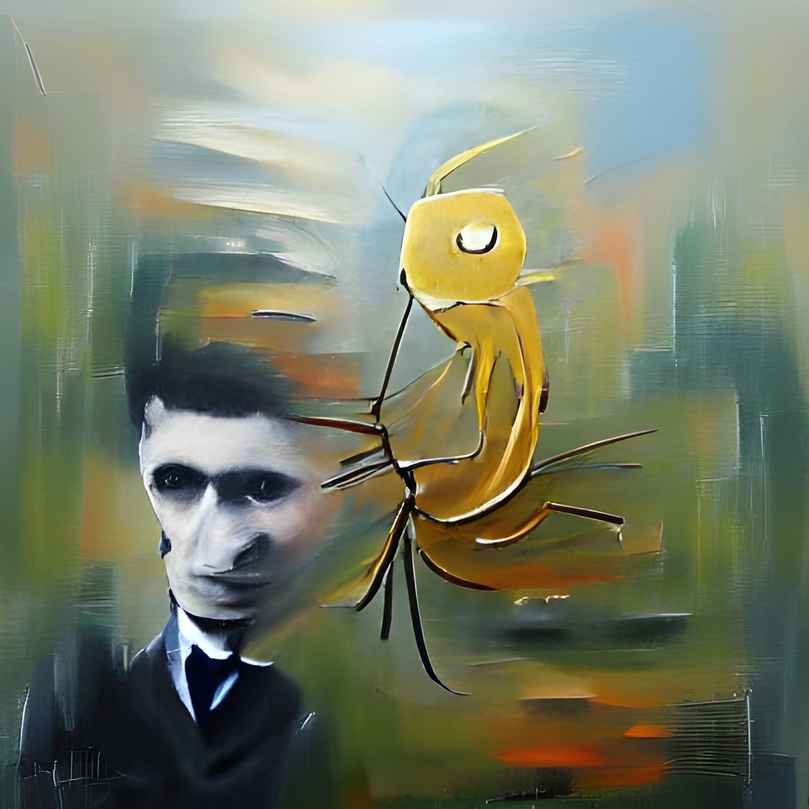 Kafka Metamorphosis as Minimalist Acrylic Art