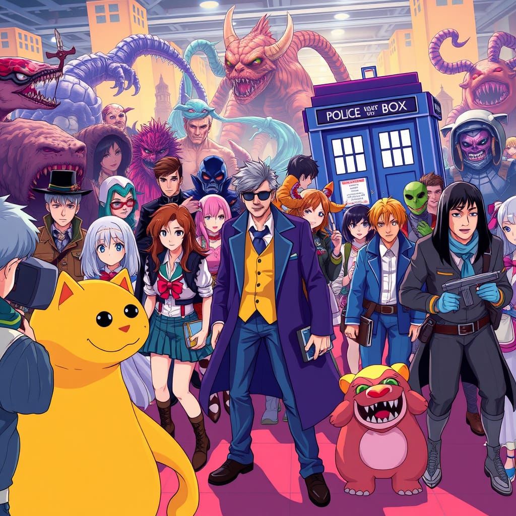 Doctor Who Cosplay Event in 80s Anime Style