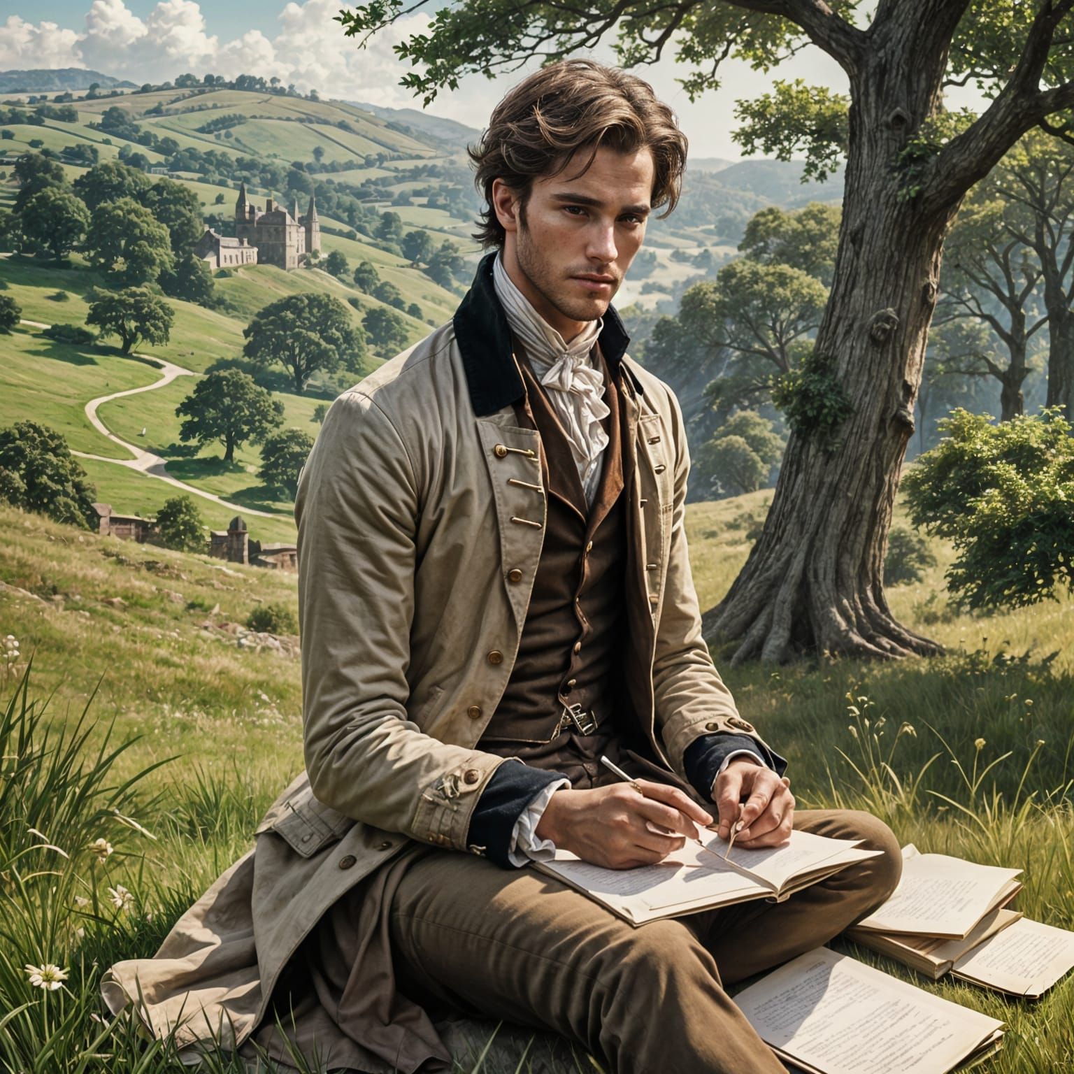 Regency Man Writes Letter on Summer Hill