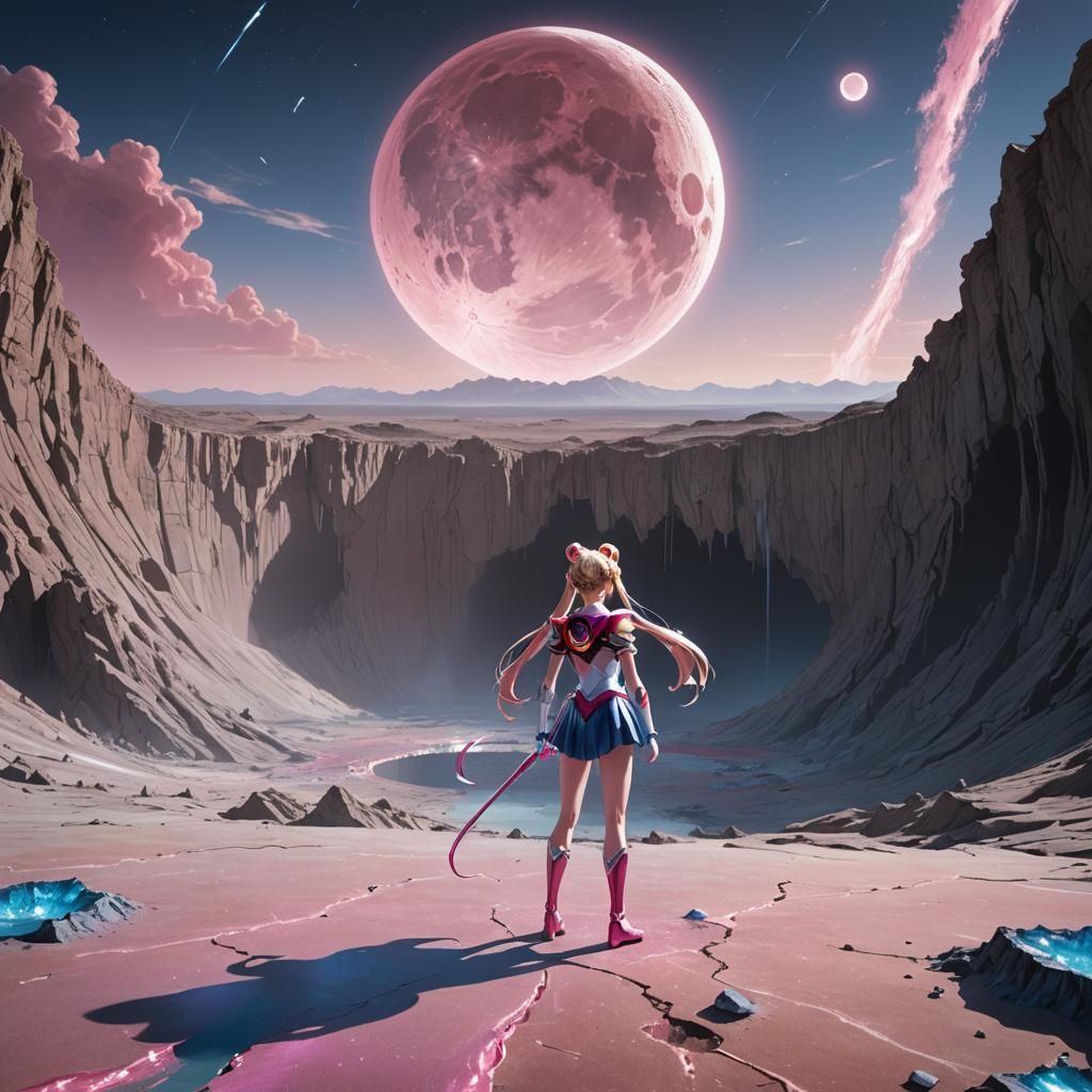 Sailor Moon on a Desert Moonscape