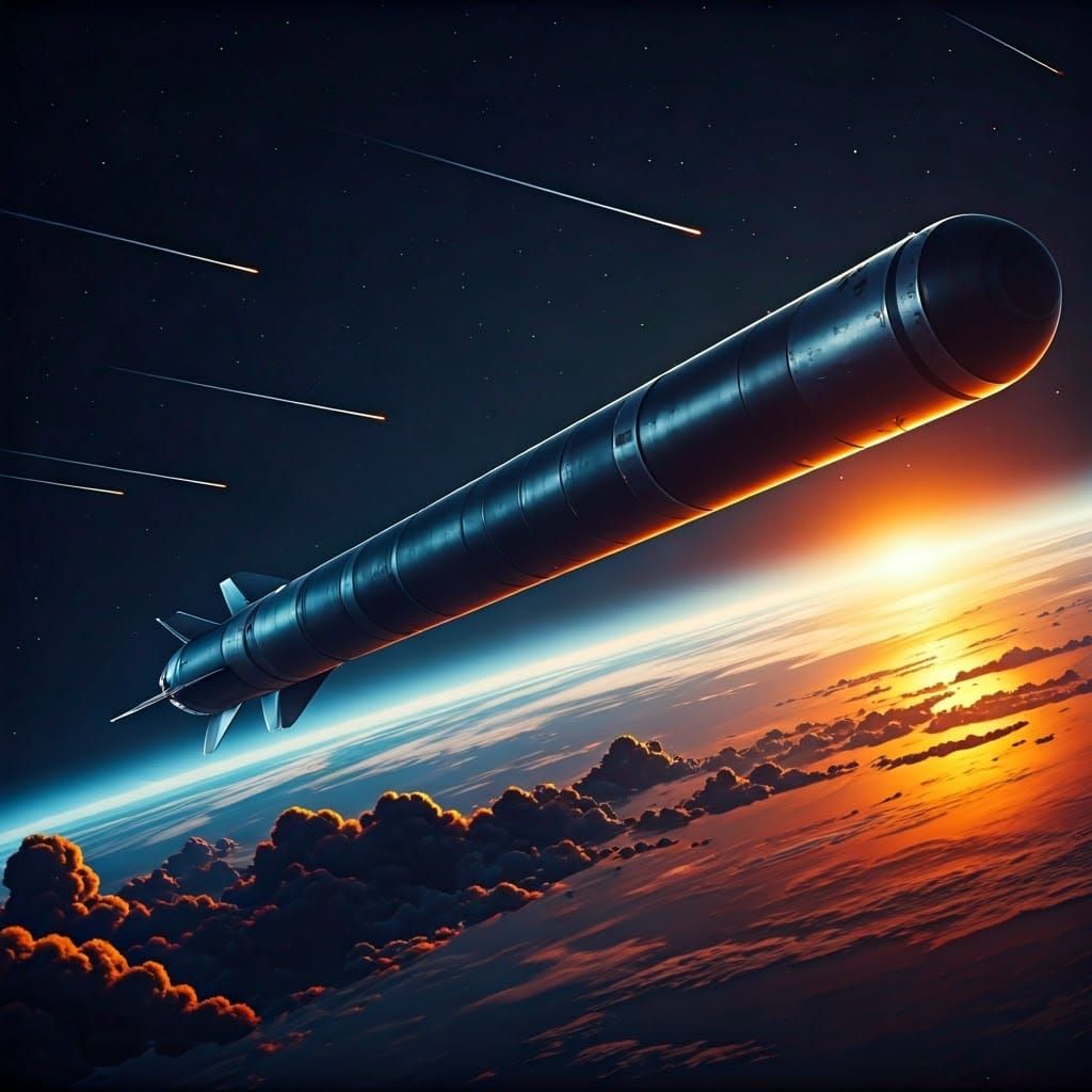 Colossal Missile Dominates Earth in Sci-Fi Art