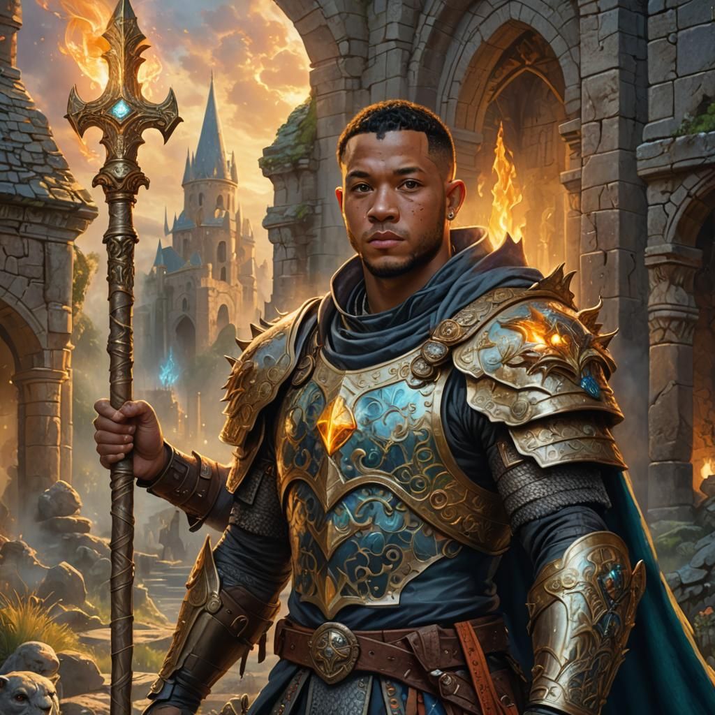 Memphis Depay as Fantasy Wizard in Oil Painting