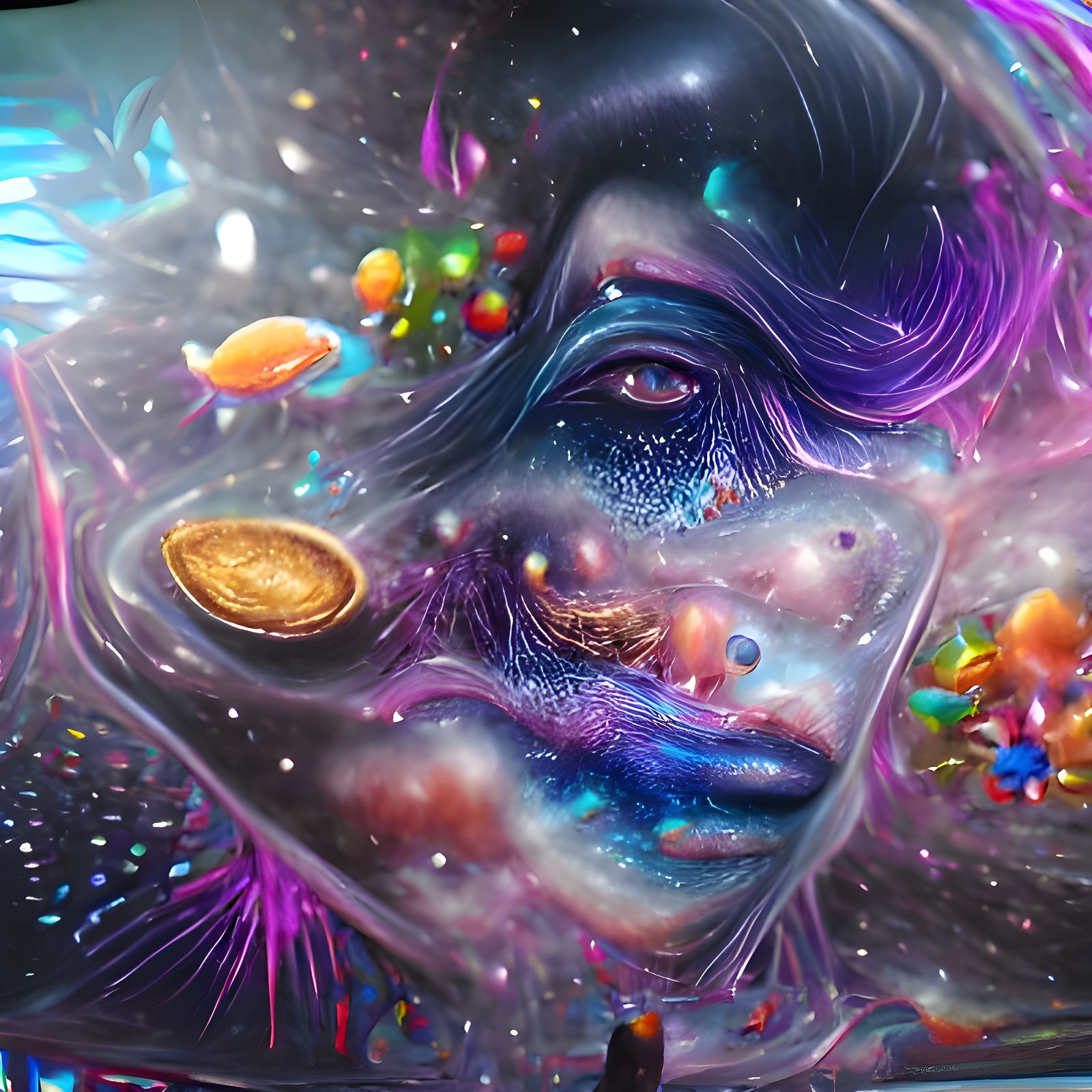 Holographic Astral Universe in Mixed Media Style