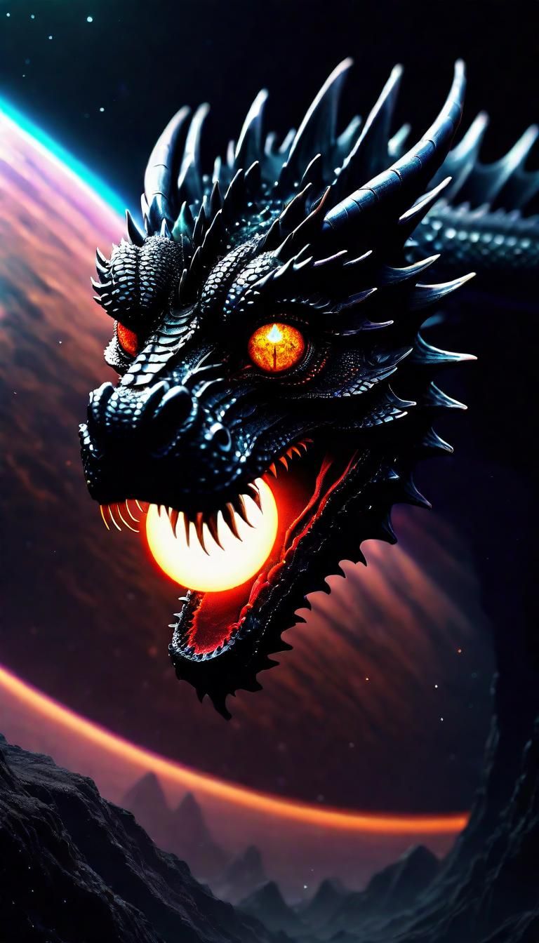 Black Dragon God Entity in Space
