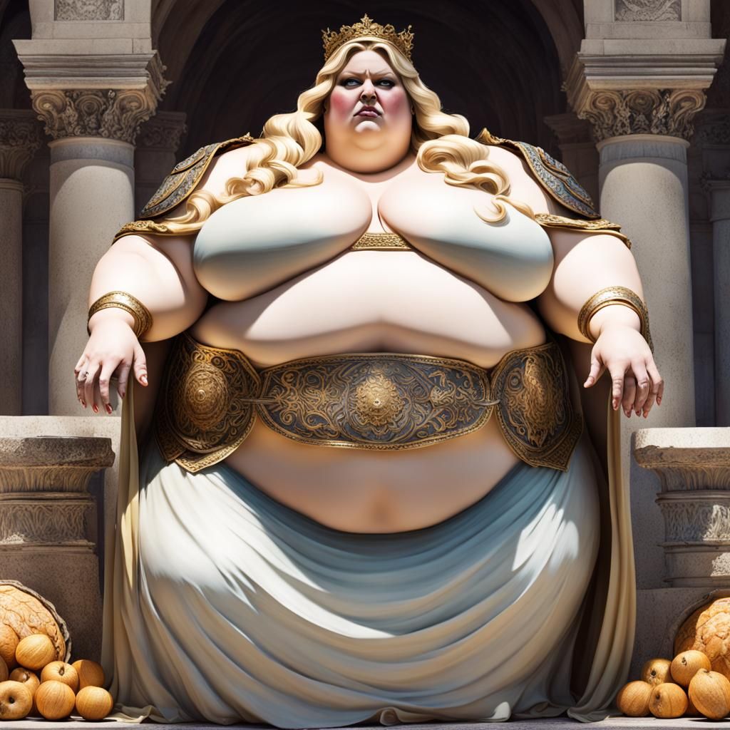 Morbidly Obese Goddess of Gluttony in Roman Style