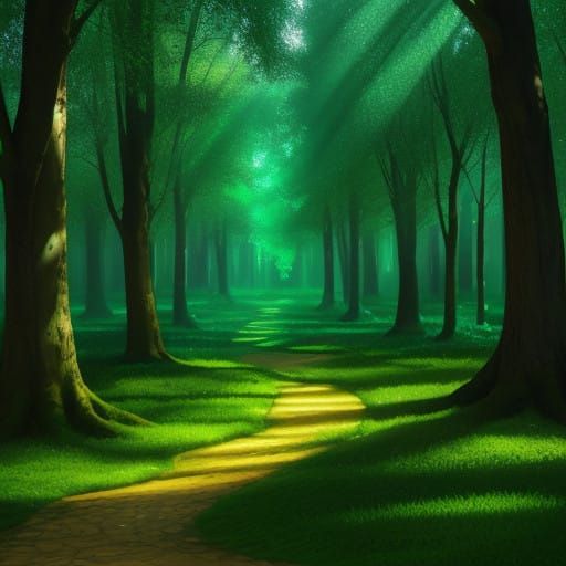 Luminous Forest Glows with Ethereal Patterns