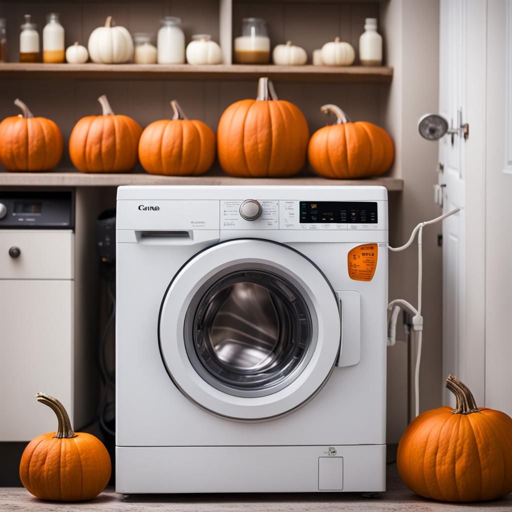 Pumpkin in Washing Machine: Professional Photography