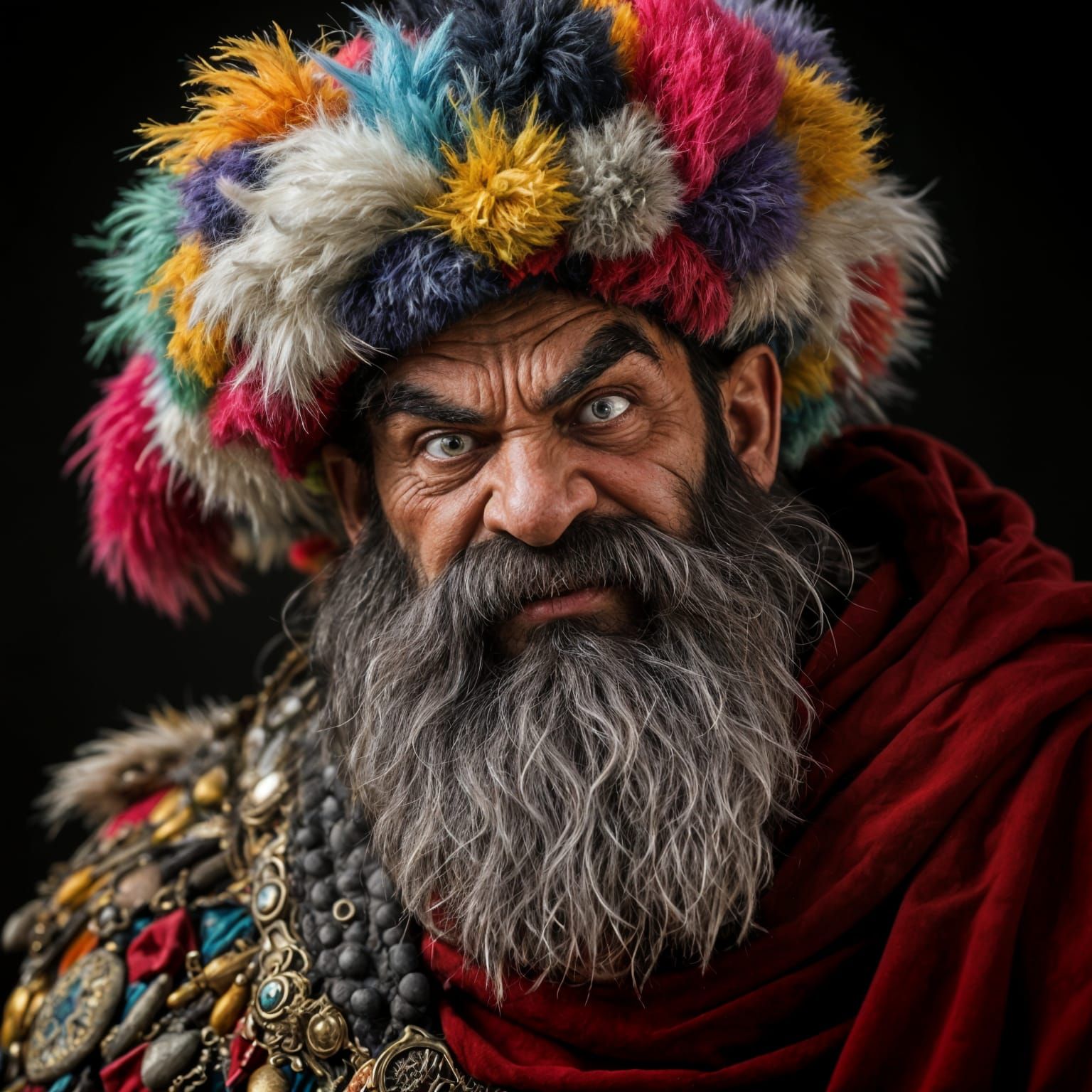 Ferocious Attila the Hun with Funny Plush Hat