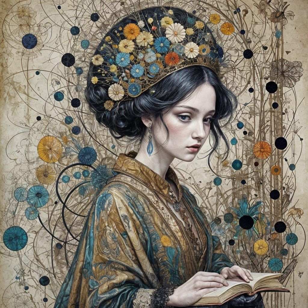 The queen of books by Luis Gabriel Pacheco, Jean-Baptiste Monge, Harry Clarke, Agnes Cecile, Anna Sui and Richard Burlet