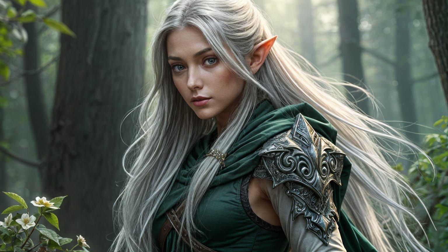 Ethereal Elf Warrior in Ultra-Realistic Style