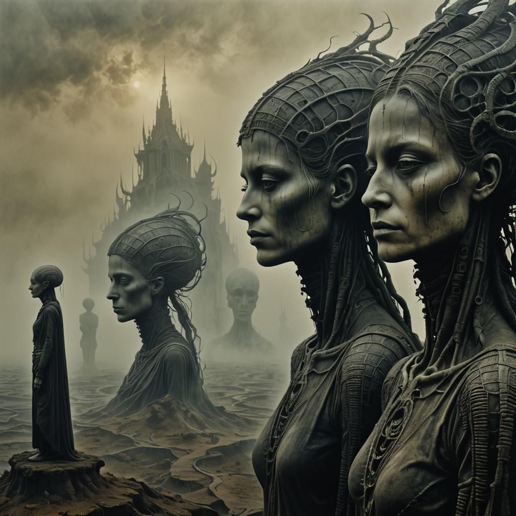 Surreal Dreamers in a Mystical Biomechanical Landscape