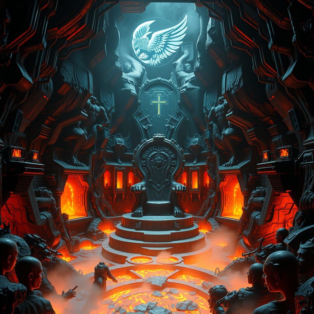 Cinematic Supervillain Lair Inside Volcanic Mountain