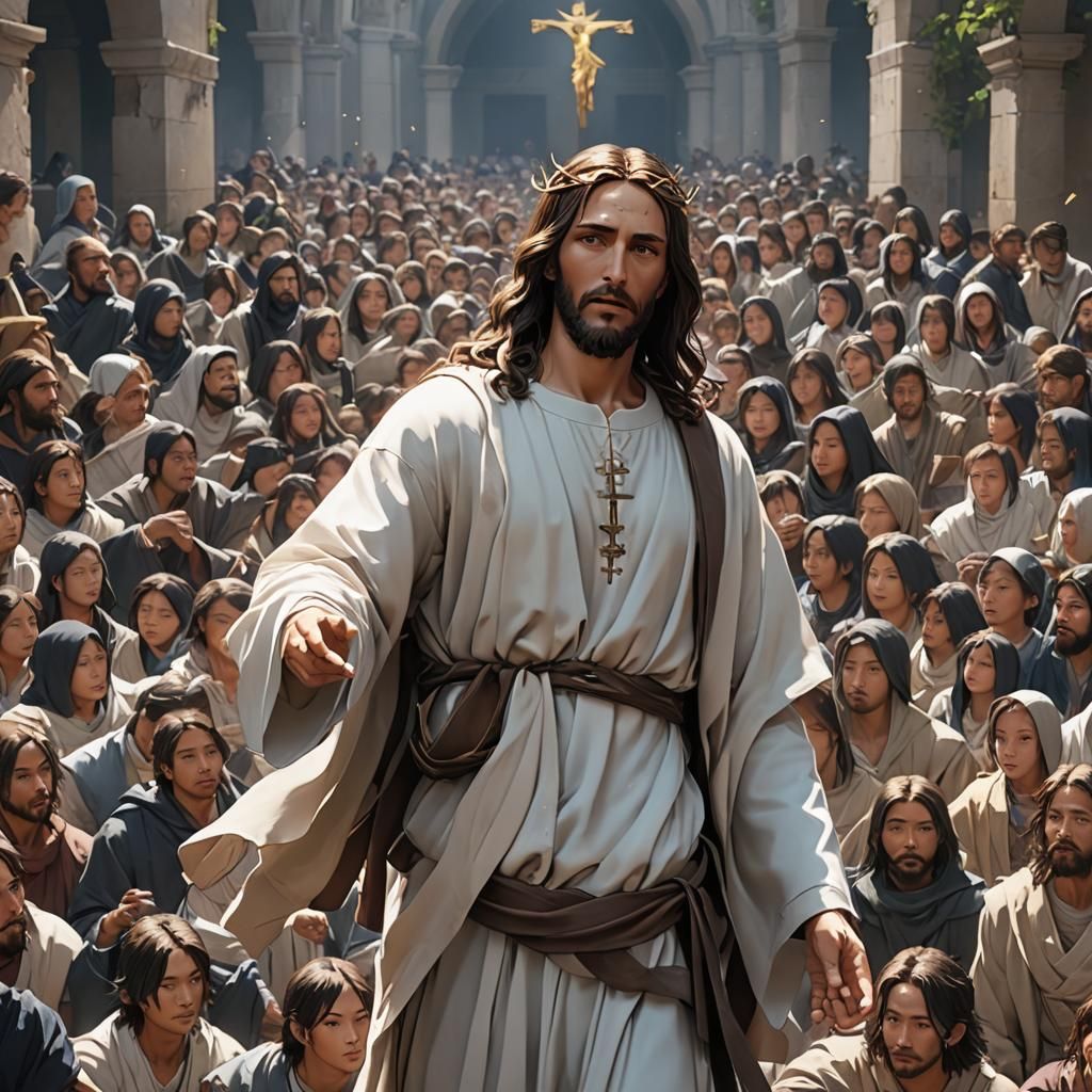 Anime Style Jesus in Detailed 3D Art