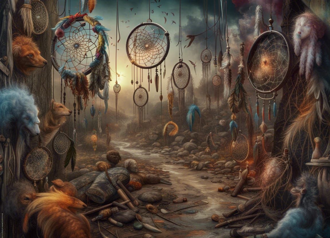 Apocalyptic Dream Catcher in Dutch Surrealist Style