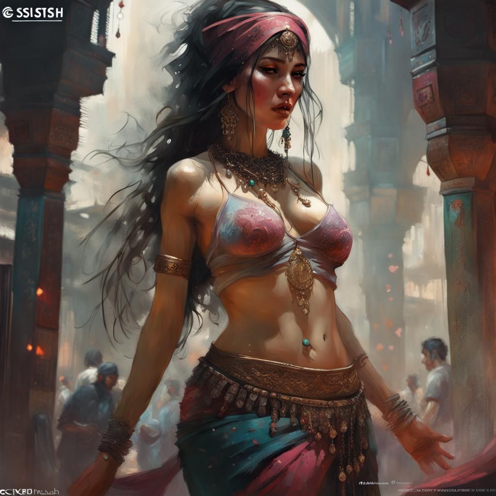 Intricate Belly Dancer Fantasy Art in 4K HDR