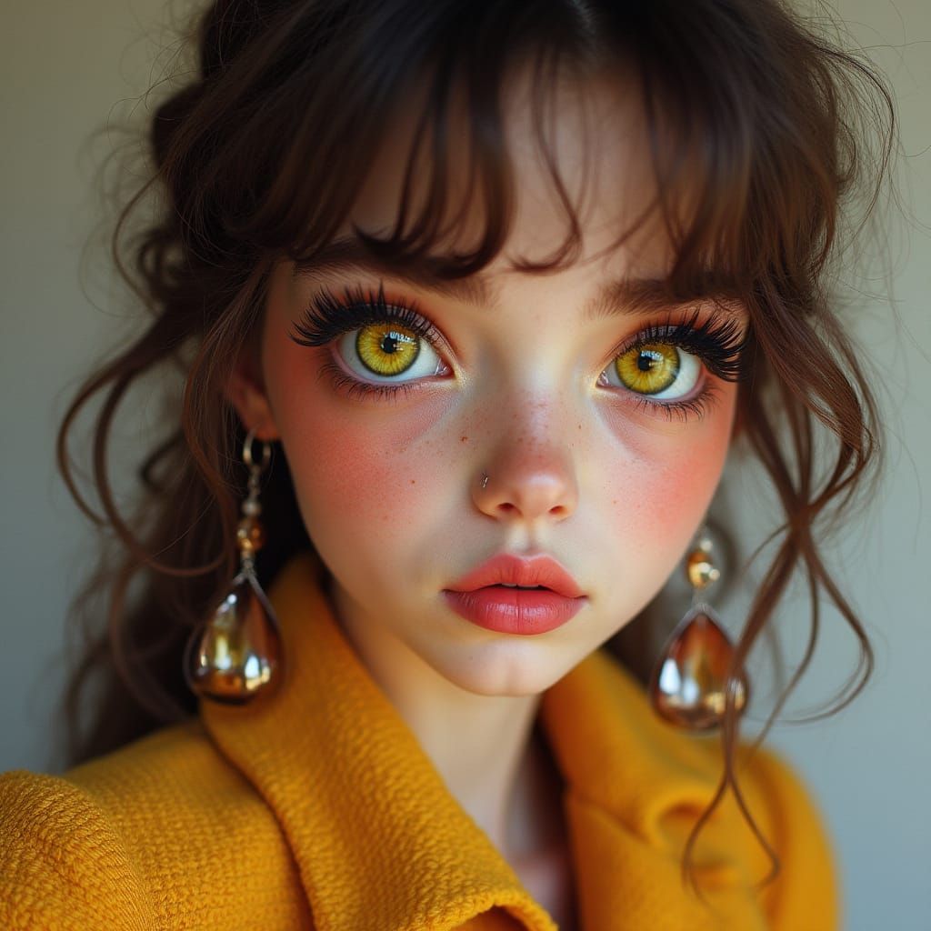 Enigmatic Cyberpunk Beauty with Exotic Eyes