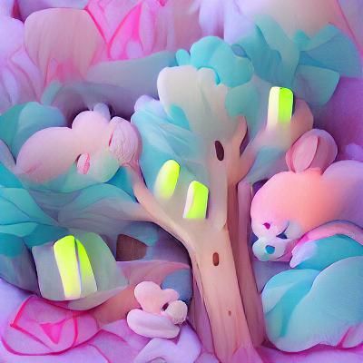 Neon Pastel Woodland Dreamscape