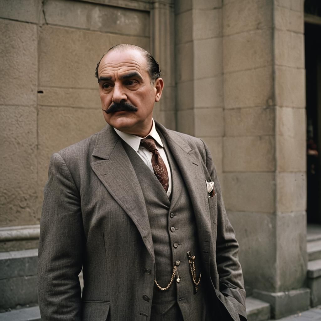 Hercule Poirot Cinematic Film Still Portrait
