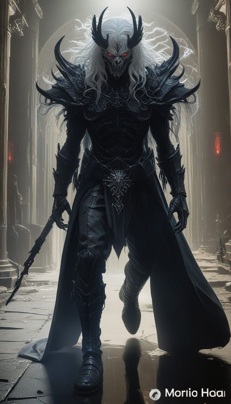 Hyperrealistic Demon Portrait in Dark, High-Contrast Style