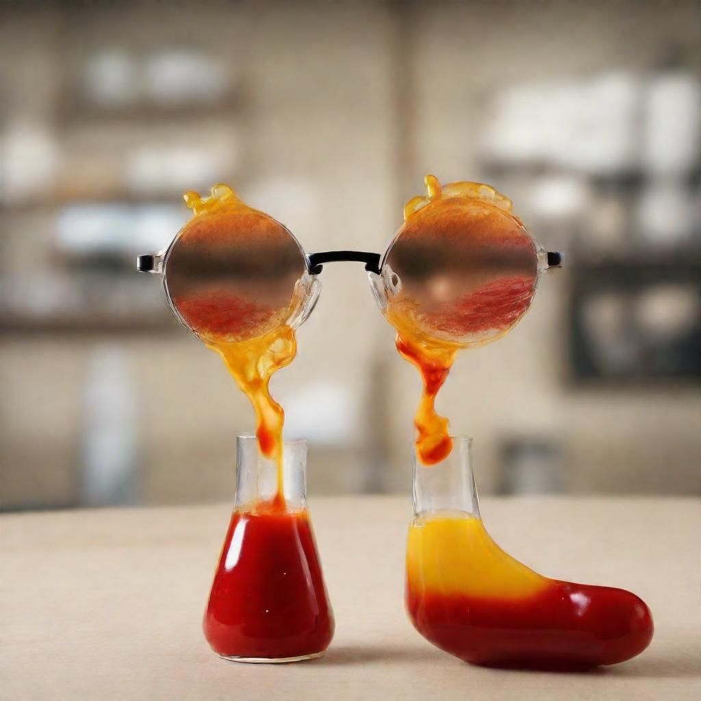 Distorted World View Through Ketchup and Mustard