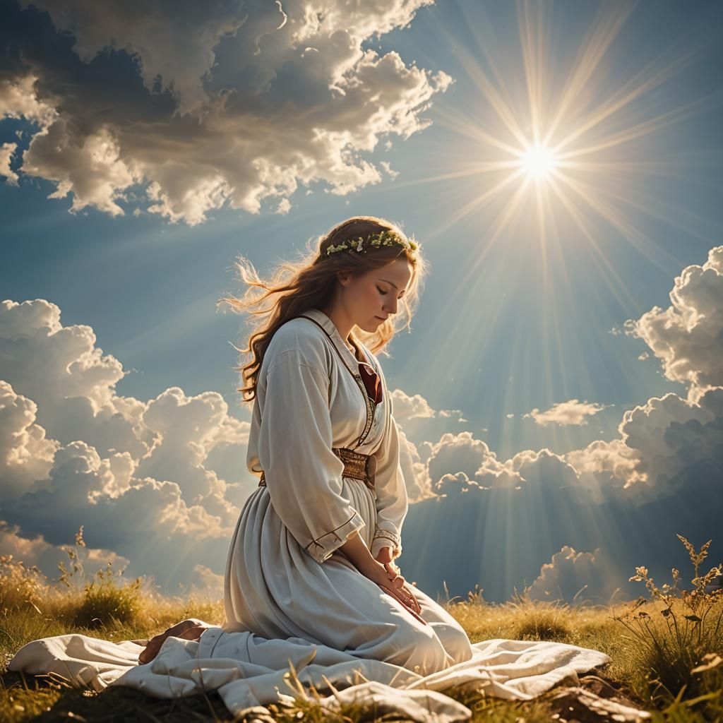 Woman Prostrate in Divine Sunshine