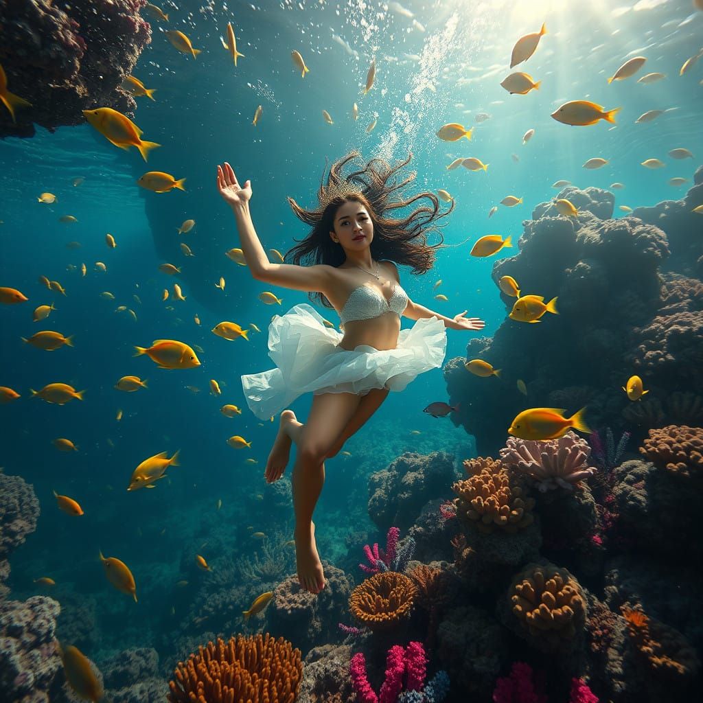 Underwater Portrait in Ultra-Realistic Style