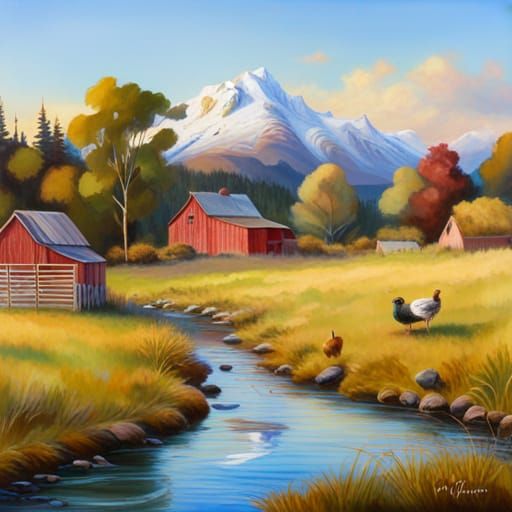 New Zealand High Country Farm in Photorealistic Style