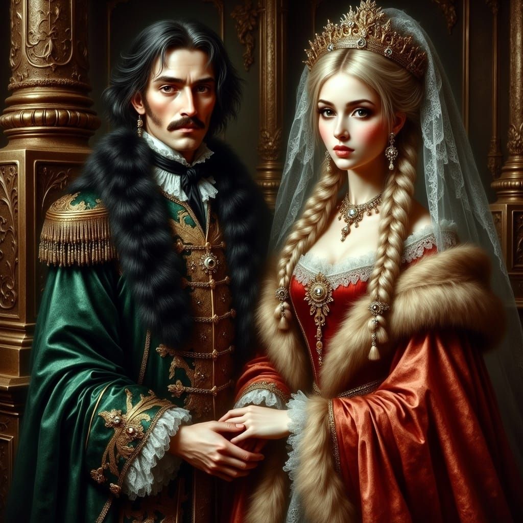 Regal Russian Royalty in Baroque Splendor