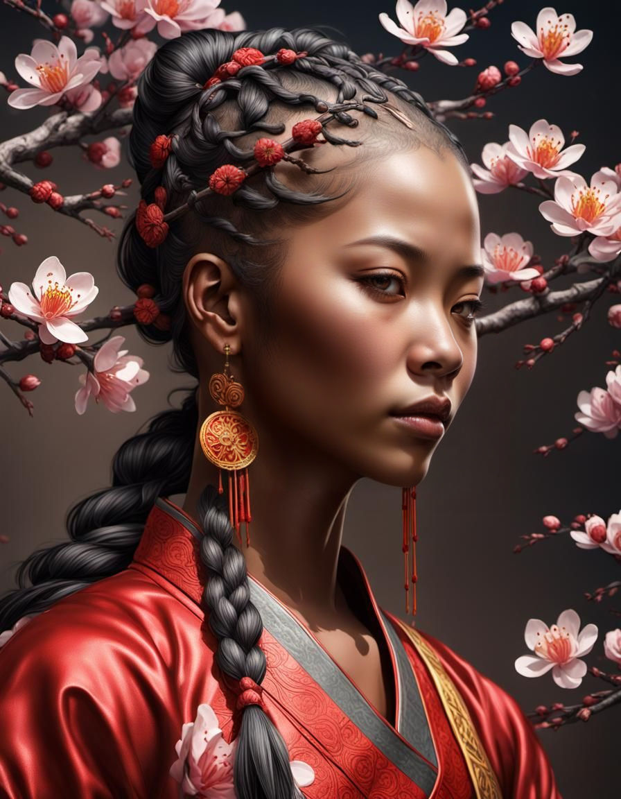 Hyperrealistic African-Chinese Shaolin Portrait in 8K