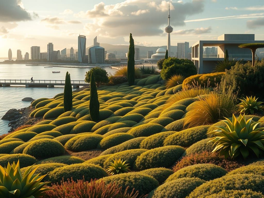 Coastal Urban Garden in Modernist Style