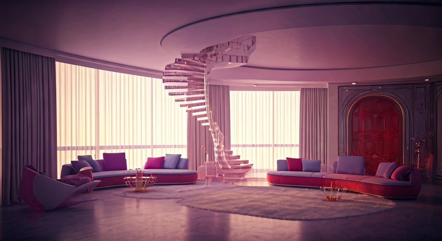 Modern Space Age Luxury Home in Soft Daylight